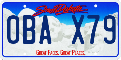 SD license plate 0BAX79