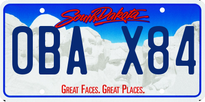 SD license plate 0BAX84