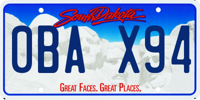 SD license plate 0BAX94