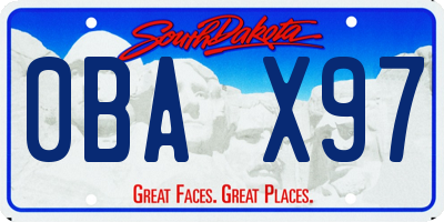 SD license plate 0BAX97