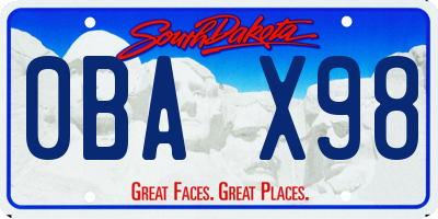 SD license plate 0BAX98
