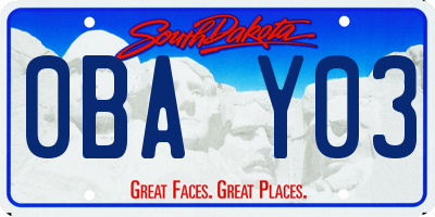 SD license plate 0BAY03