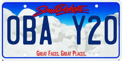 SD license plate 0BAY20