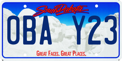 SD license plate 0BAY23