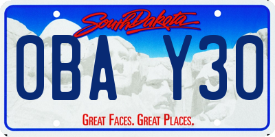 SD license plate 0BAY30