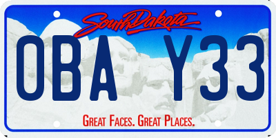 SD license plate 0BAY33
