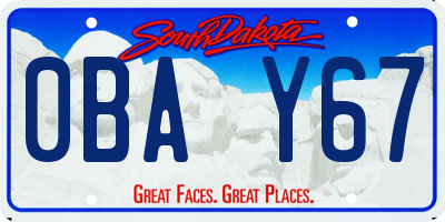 SD license plate 0BAY67