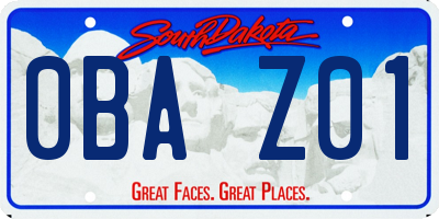 SD license plate 0BAZ01