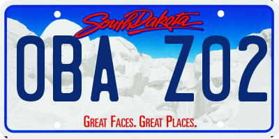 SD license plate 0BAZ02