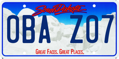 SD license plate 0BAZ07