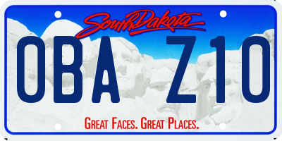 SD license plate 0BAZ10