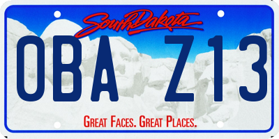 SD license plate 0BAZ13