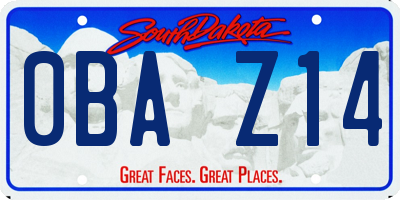 SD license plate 0BAZ14