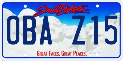 SD license plate 0BAZ15