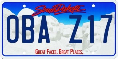SD license plate 0BAZ17