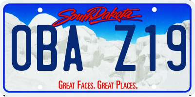 SD license plate 0BAZ19