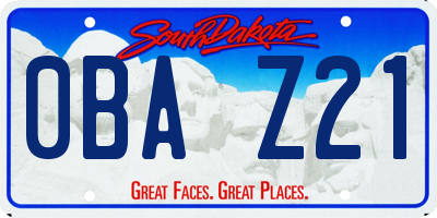 SD license plate 0BAZ21