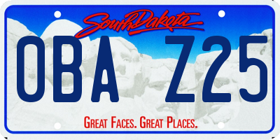 SD license plate 0BAZ25