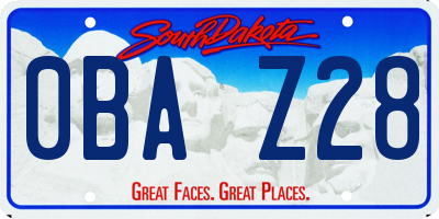 SD license plate 0BAZ28