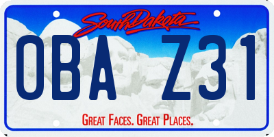 SD license plate 0BAZ31