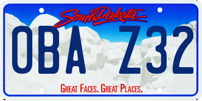 SD license plate 0BAZ32