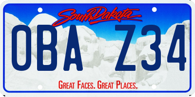 SD license plate 0BAZ34