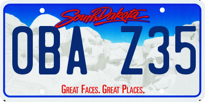 SD license plate 0BAZ35