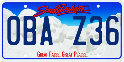 SD license plate 0BAZ36