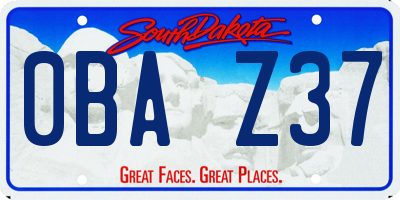 SD license plate 0BAZ37