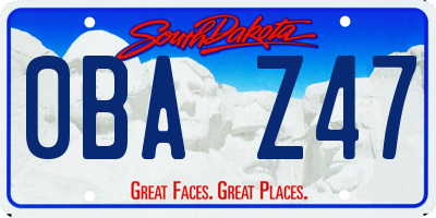 SD license plate 0BAZ47