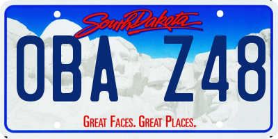 SD license plate 0BAZ48