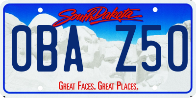 SD license plate 0BAZ50