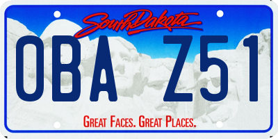 SD license plate 0BAZ51