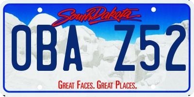 SD license plate 0BAZ52