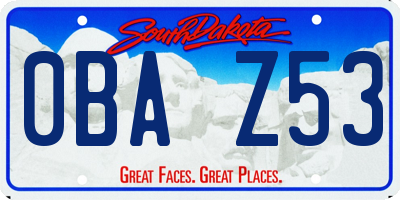 SD license plate 0BAZ53