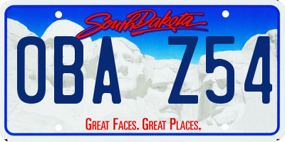 SD license plate 0BAZ54
