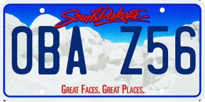 SD license plate 0BAZ56