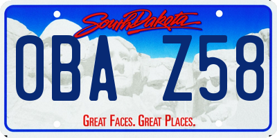 SD license plate 0BAZ58