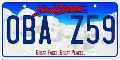 SD license plate 0BAZ59