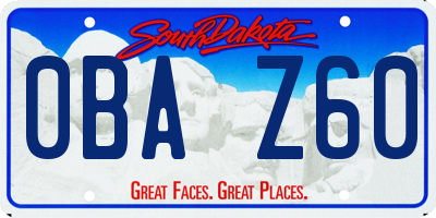 SD license plate 0BAZ60