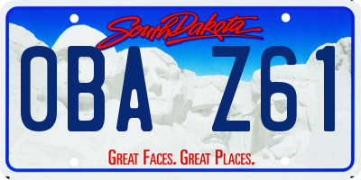 SD license plate 0BAZ61