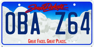 SD license plate 0BAZ64