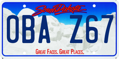 SD license plate 0BAZ67