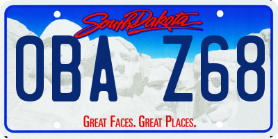 SD license plate 0BAZ68