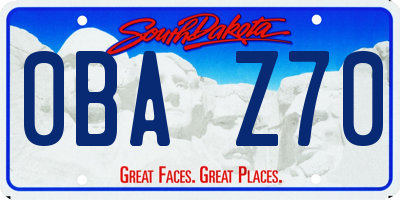 SD license plate 0BAZ70