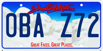 SD license plate 0BAZ72