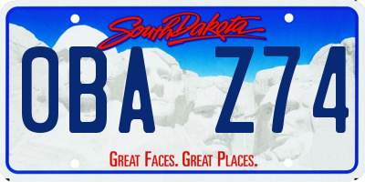 SD license plate 0BAZ74