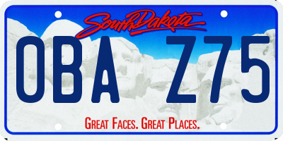 SD license plate 0BAZ75