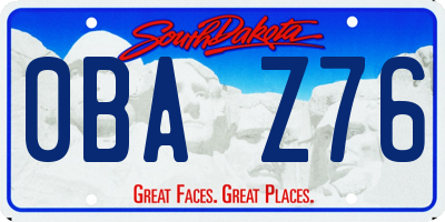 SD license plate 0BAZ76