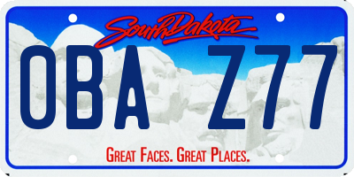 SD license plate 0BAZ77